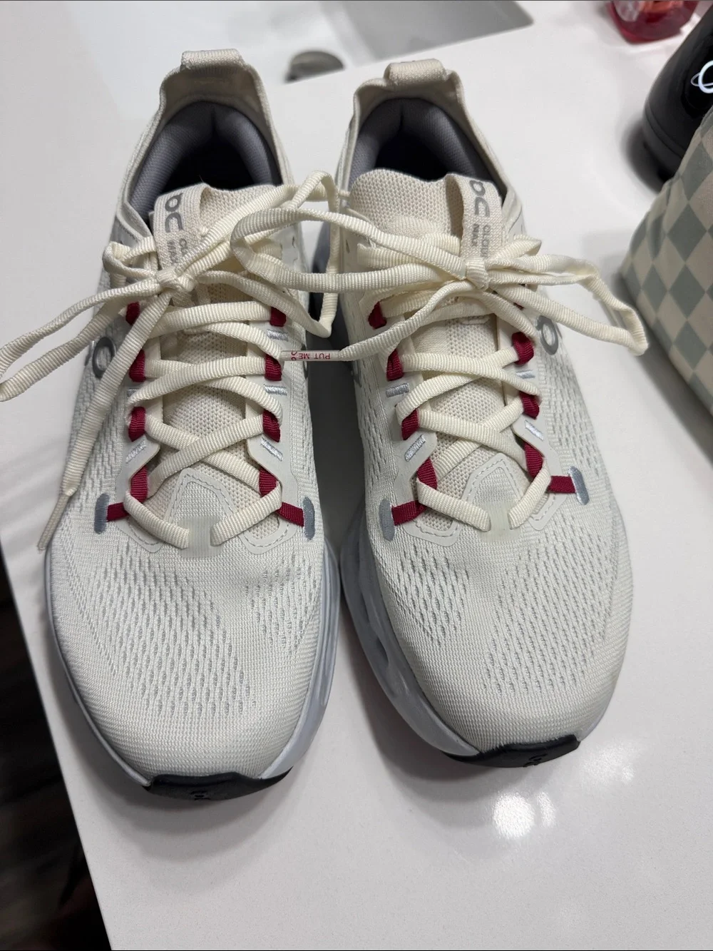 On Running Women's Sneakers in Cream with Pink Accents